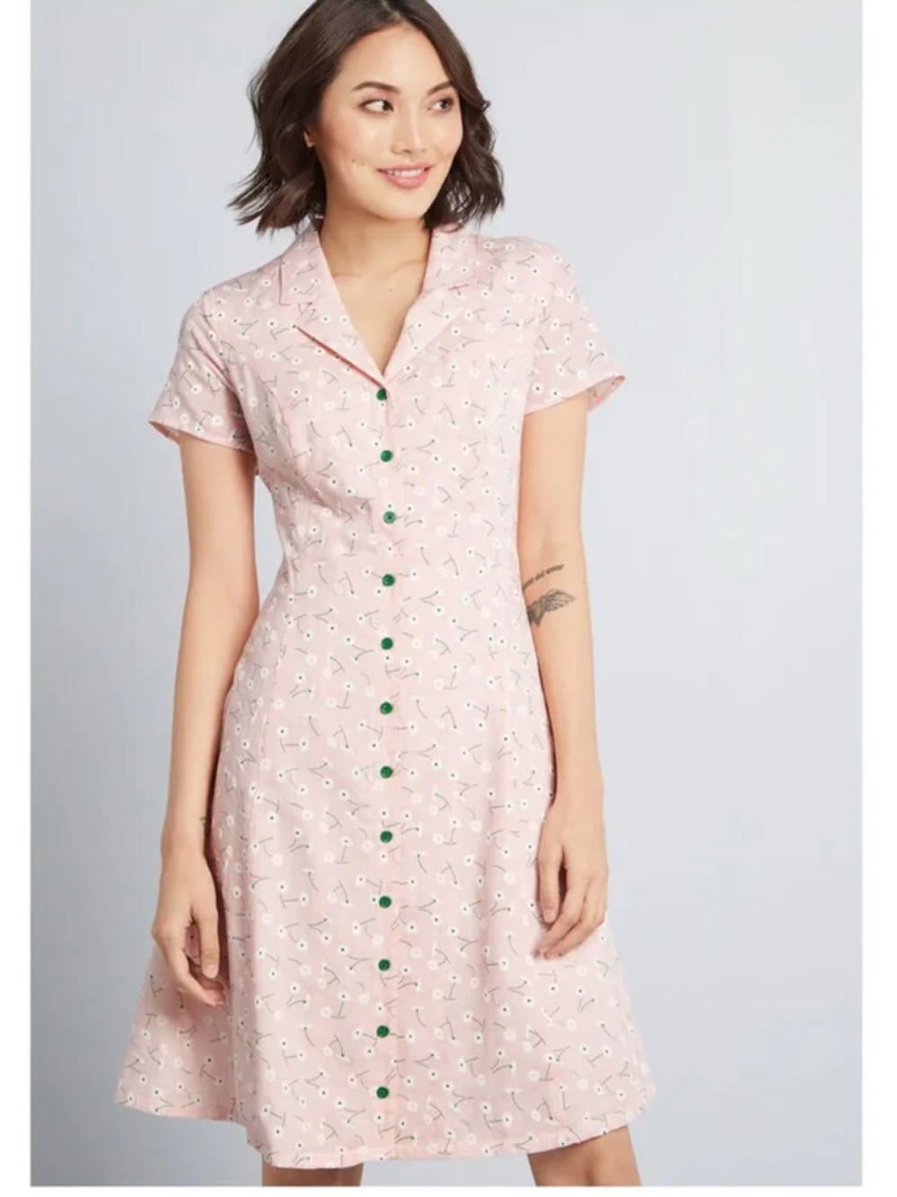 MODCLOTH Daytime Gingham Floral Dress size 8